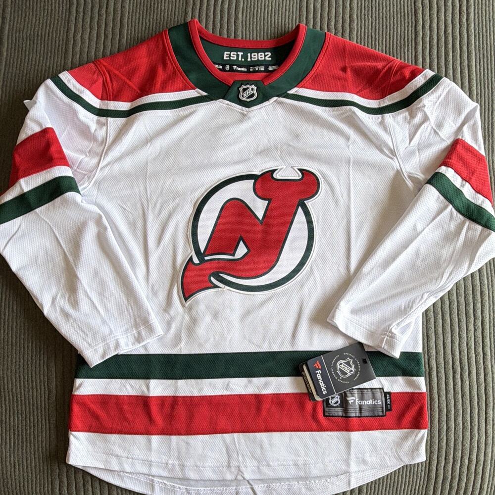 Fanatics New Jersey Devils NHL Hockey Jersey Men's XS White Red Green